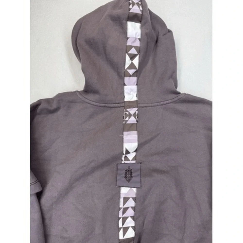 Free People Movement Snow Flow Hoodie Logo Geo Stripe Driftwood Combo XS NWT